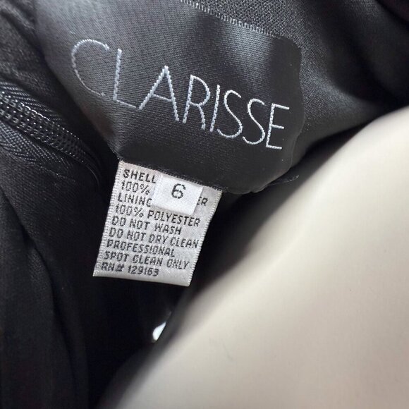 CLARISSE Low-back Prom Dress Mesh Contemporary Fitted Long Black Evening Gown 6 - Picture 11 of 12